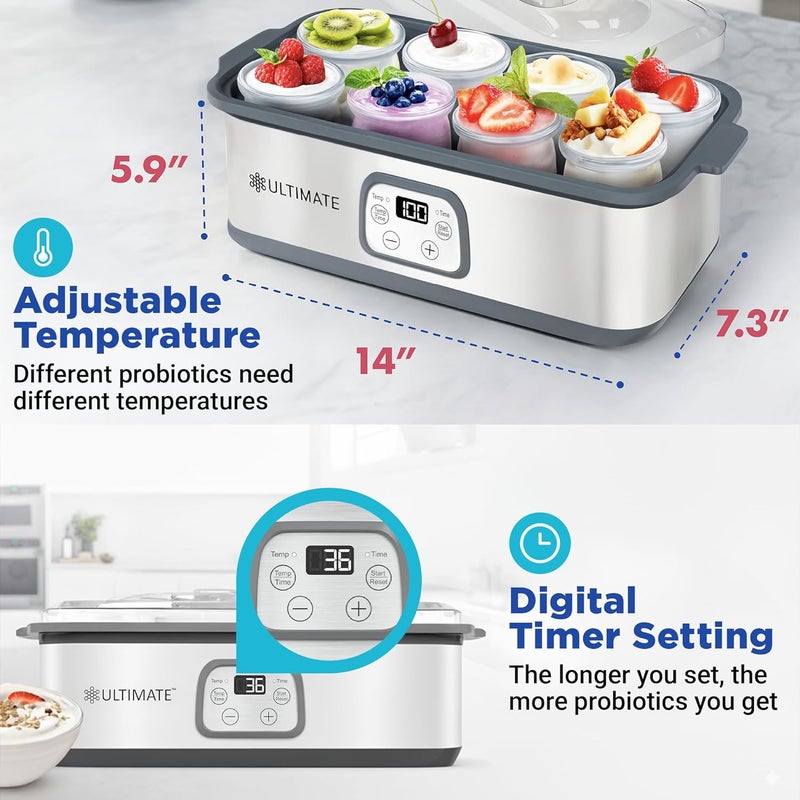 Ultimate Probiotic Yogurt Maker with Adjustable Temperature & Time Control - Make Trillions of Live Probiotics & Get Better Gut Health - LIFETIME WARRANTY - Wellness Gifts for Men & Women - Image 2
